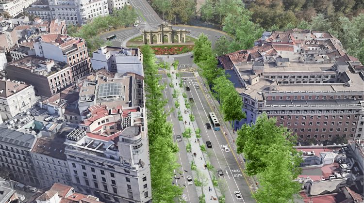 Almeida anuncia que la remodelación del Paisaje de la Luz comenzará con la creación de un bulevar entre la plaza de Cibeles y la Puerta de Alcalá