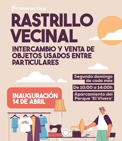 Colmenar Viejo inaugura Mercadillo Vecinal domingo 14 abril