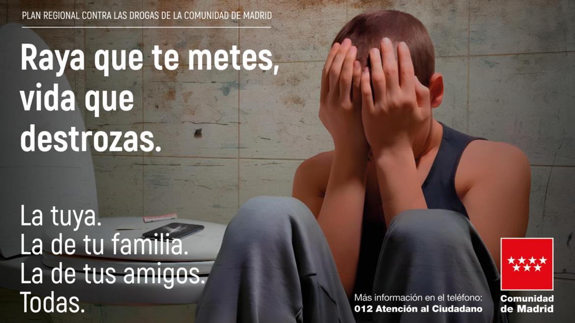 Comunidad de Madrid inicia hoy una nueva campaña contra las drogas centrada en los efectos perversos de la cocaína
