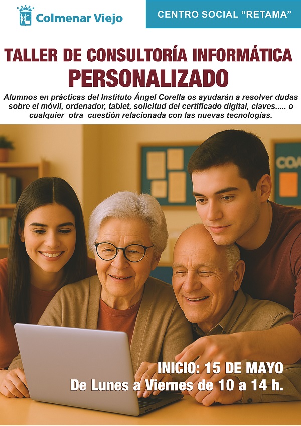 Alumnos IES Angel Corella Colmenar Viejo enseñan informática a sus mayores