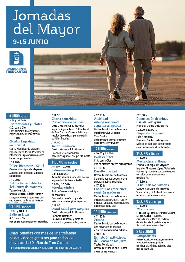 Tres Cantos celebra Jornadas del Mayor del 9 al 15 de Junio