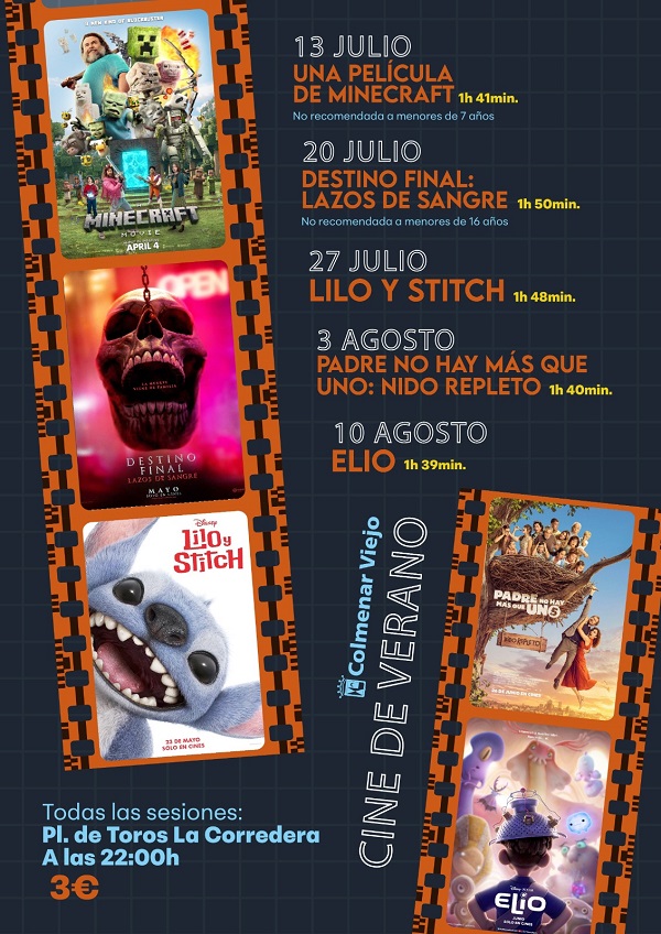 Cine de Verano en Colmenar Viejo durante julio y agosto