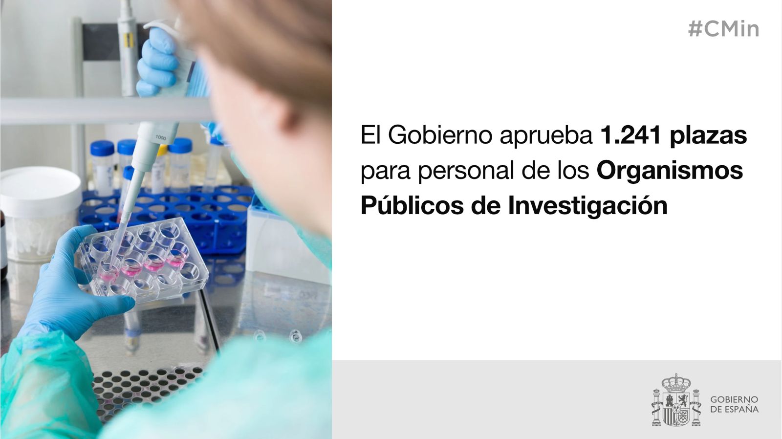 Gobierno aprueba 1.241 plazas para Organismos Públicos de Investigación