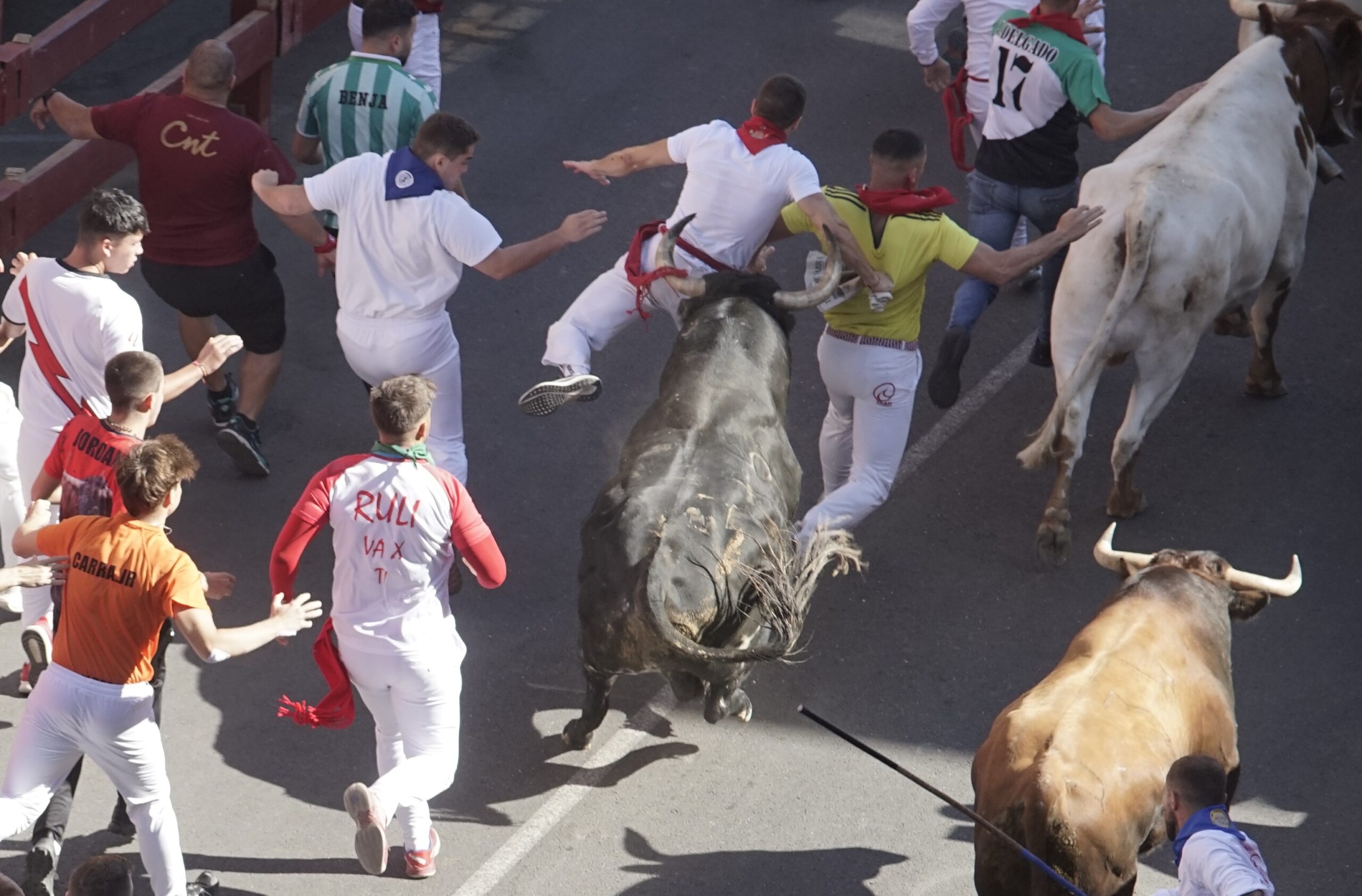 Emoción quinto encierro Sanse con un herido por asta de toro