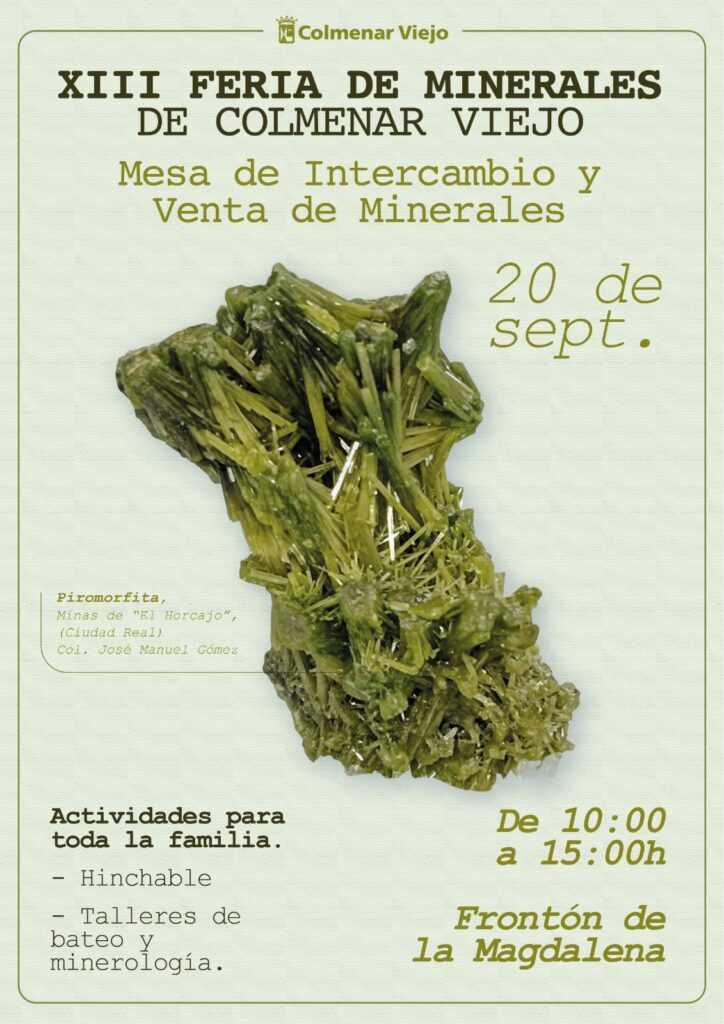 Feria de Intercambio y Venta de Minerales este sábado en Colmenar Viejo