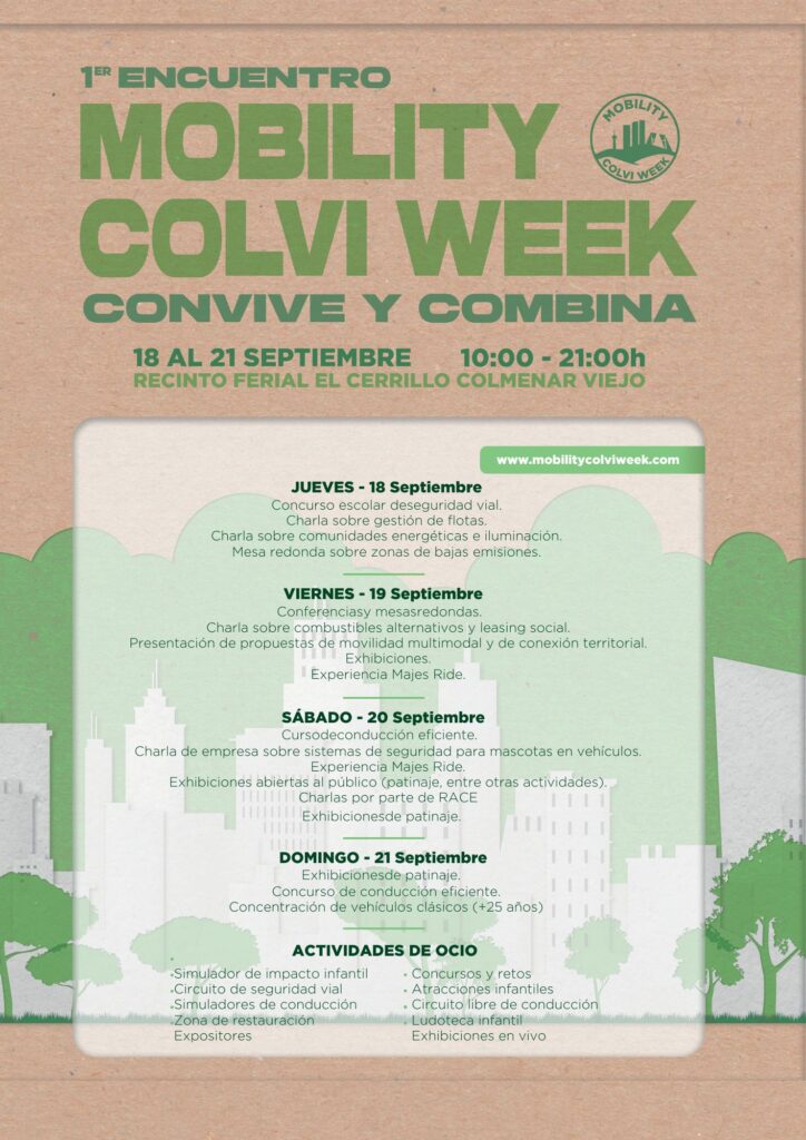 Colmenar Viejo acogerá Mobility Colvi Week del 18 al 21 de septiembre