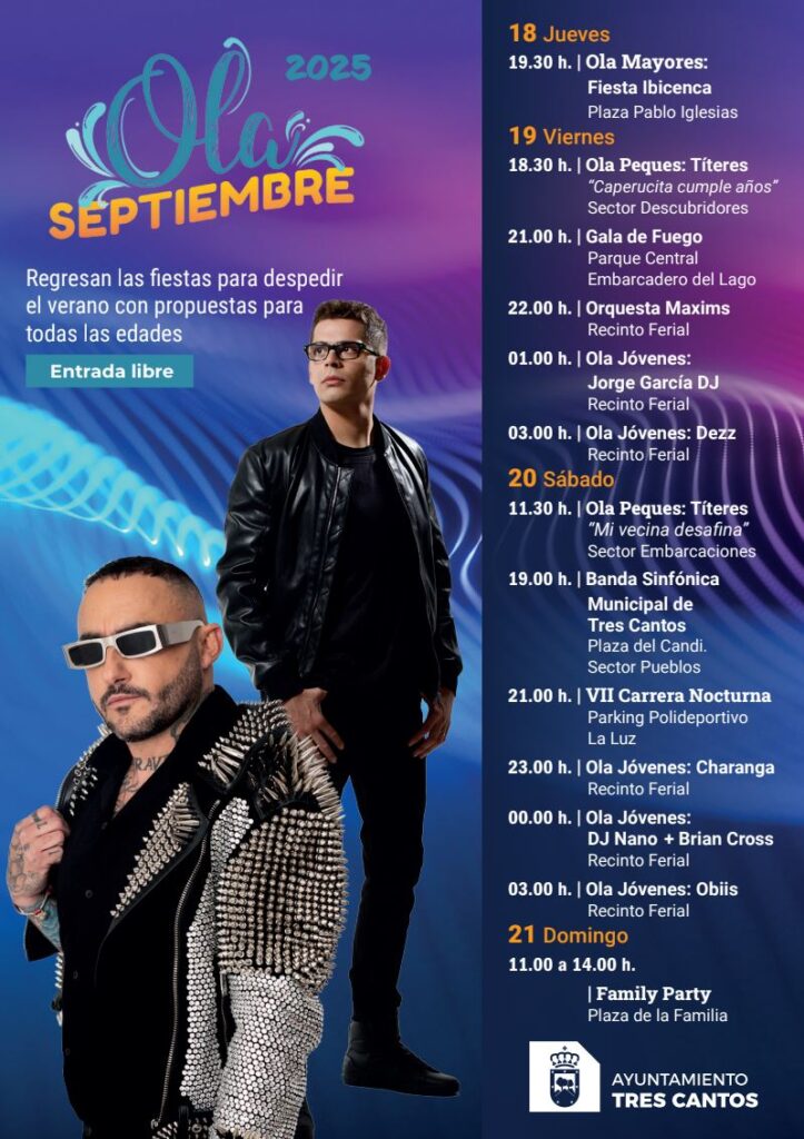 Tres Cantos despide el verano con Ola Septiembre del 18 al 21 septiembre