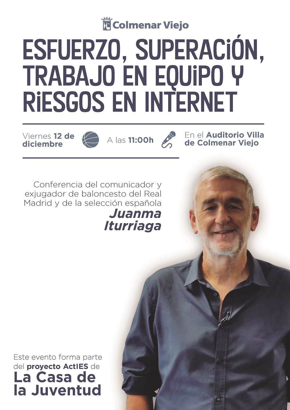 Juanma Iturriaga hablará de esfuerzo y superación en Auditorio Colmenar Viejo
