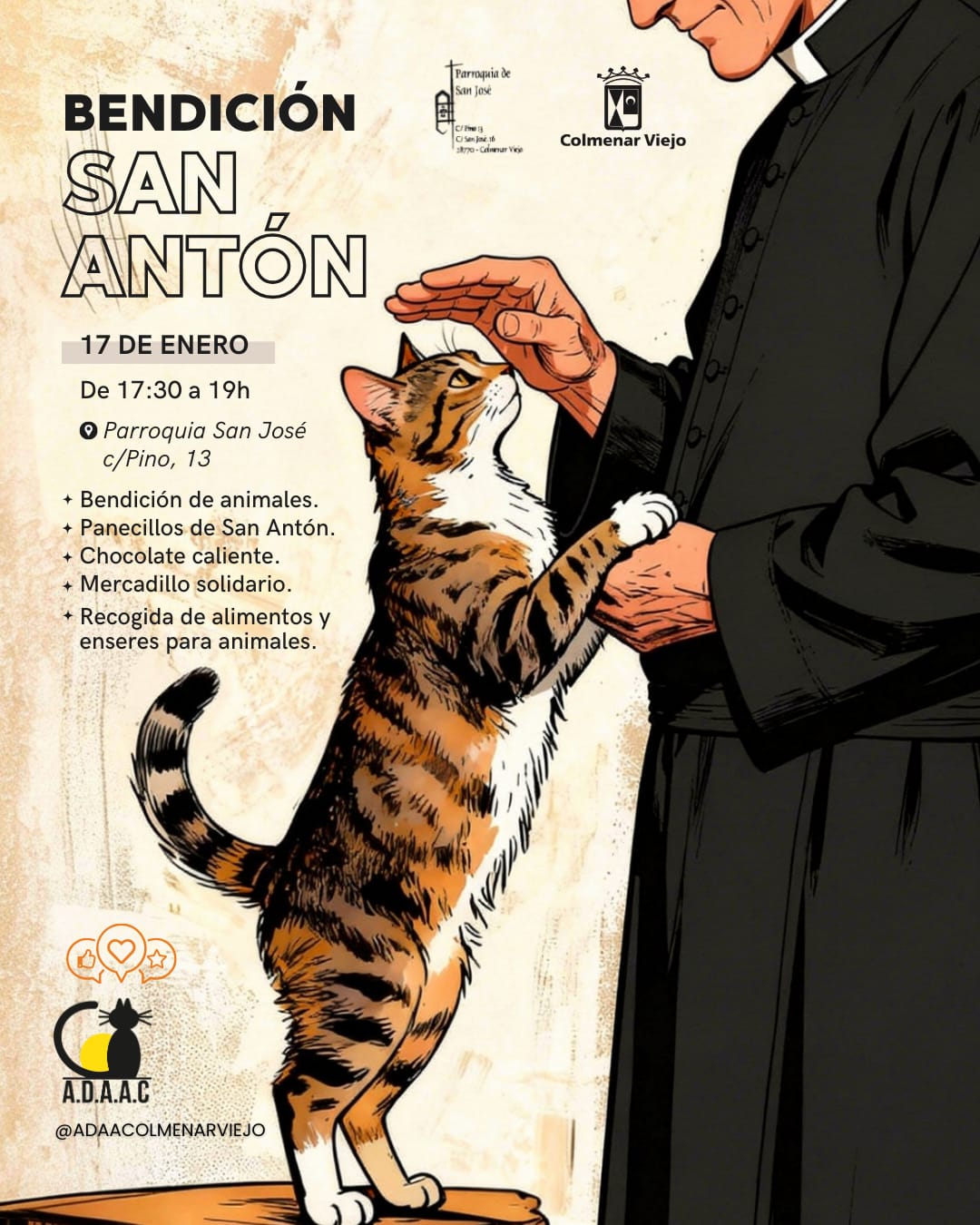 Bendición de mascotas 17 enero en Parroquia San José Colmenar Viejo
