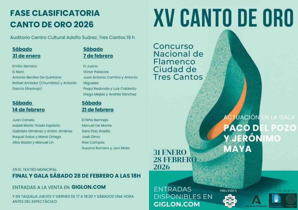 Arranca en Tres Cantos Concurso Nacional de Flamenco "Canto de Oro"