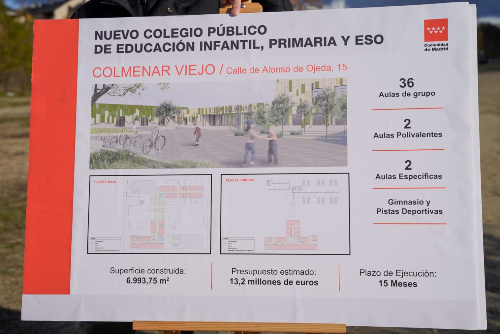 CAM autoriza contratación obras construcción nuevo CEIPSO en Colmenar Viejo