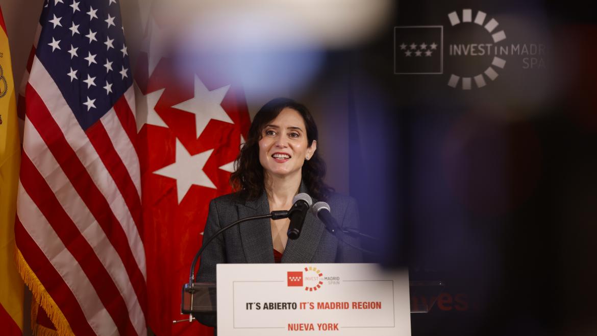 Díaz Ayuso expone en Nueva York proyectos para atraer empresarios