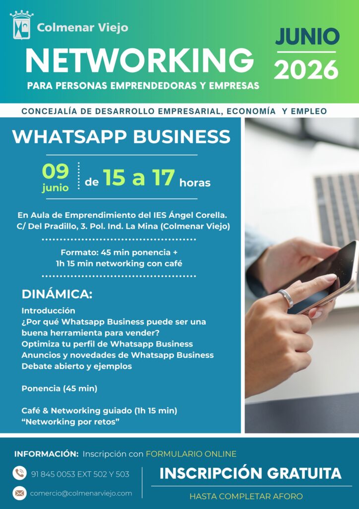 Colmenar Viejo organiza encuentro Networking martes 9 Junio