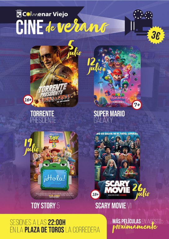 Cine de Verano a 3€ en la Plaza de Toros de Colmenar Viejo