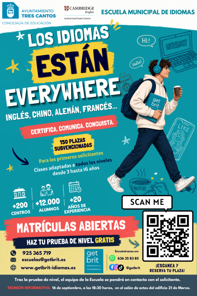 Tres Cantos abre la Escuela Municipal de Idiomas el curso 2026-27