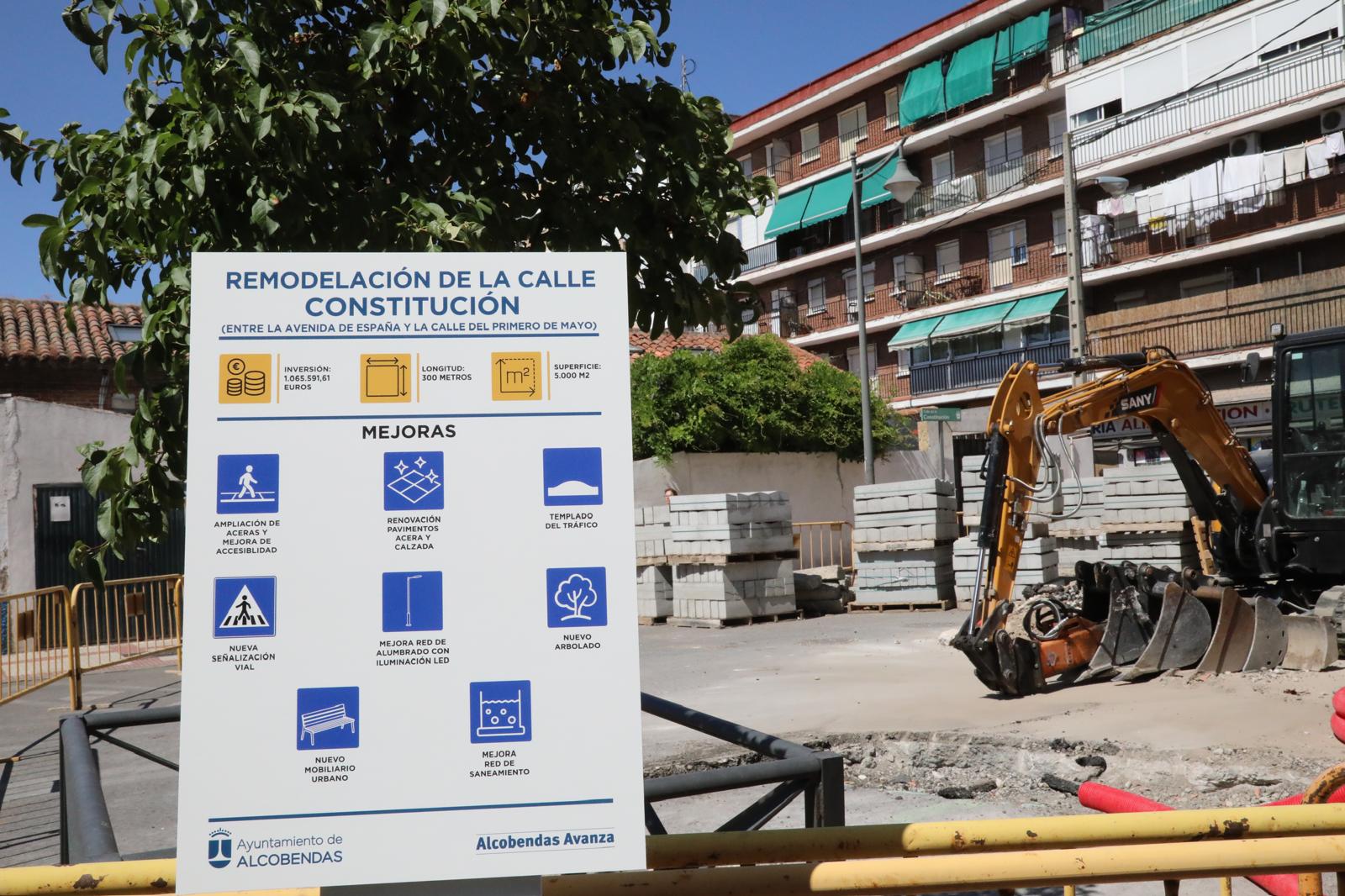 Comienzan las obras de remodelación en calle Constitución de Alcobendas
