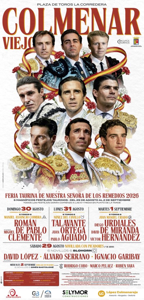 Colmenar Viejo presenta el cartel Feria Taurina de Remedios 2025