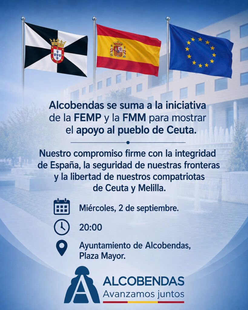 Alcobendas se suma a la iniciativa de FEMP y FMM para mostrar apoyo al pueblo de Ceuta