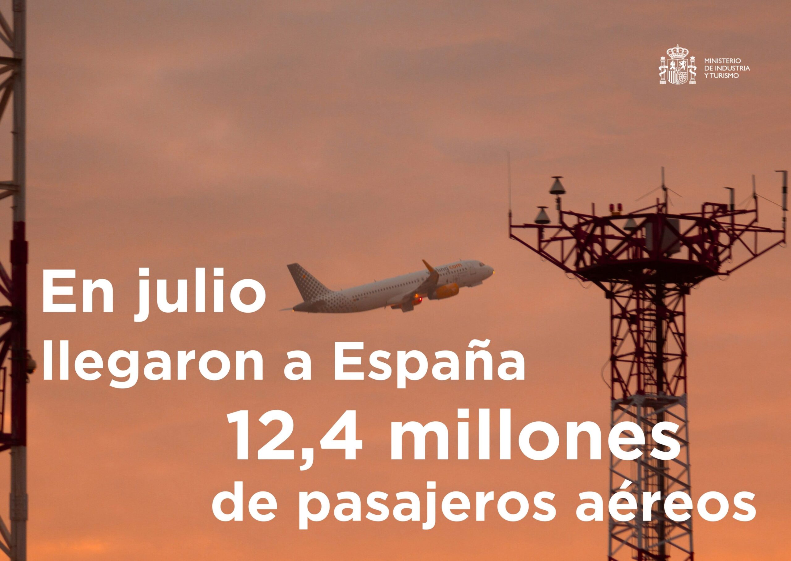 España recibió 12,4 millones de pasajeros aéreos internacionales en Julio